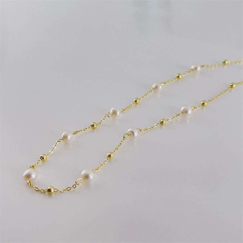 Sky Star Gold Pearl Necklace Girl