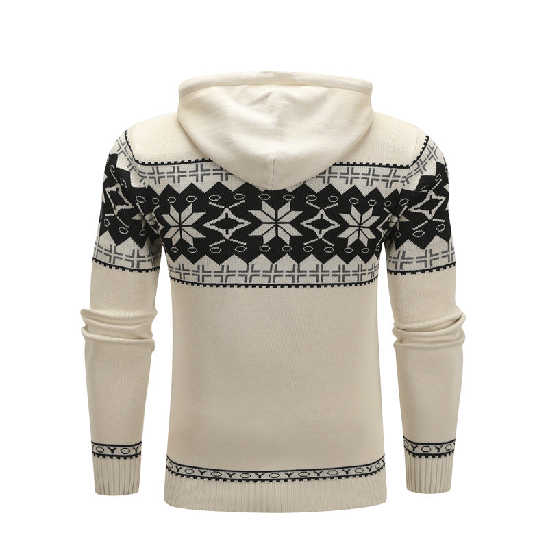 Men Pullover Sweaters Warm Christmas Sweater Fashion Printed Casual Hoodies Knitting