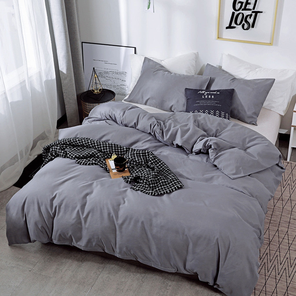 Bedding 3 Piece Bed Sheet Set Solid Color  Comforter Set Made Of Polyester