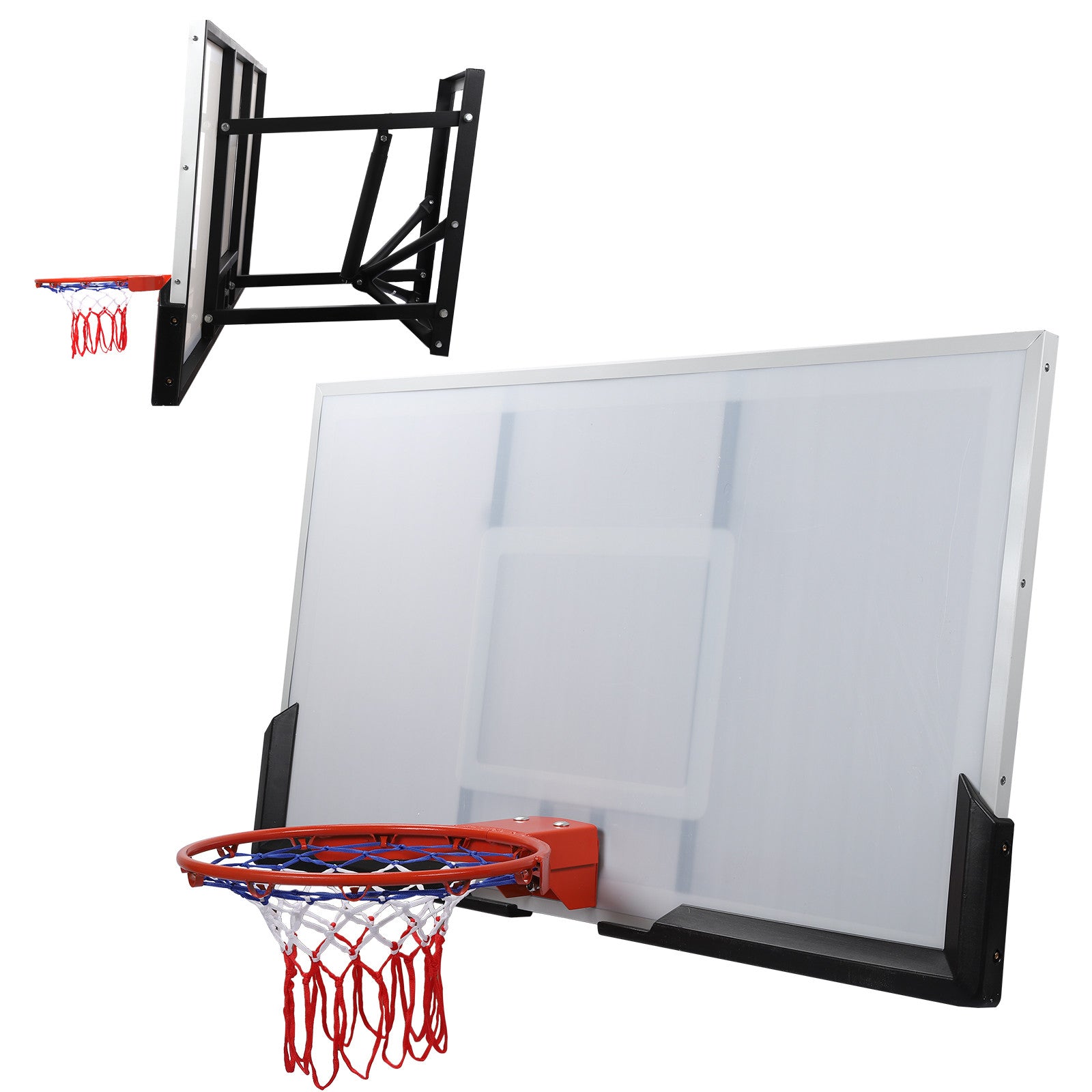 54” Wall Mounted Adjustable-Height Basketball Hoop With Quick Play Design US