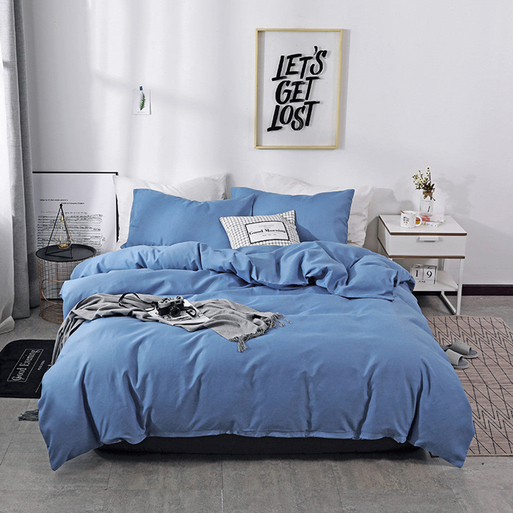 Bedding 3 Piece Bed Sheet Set Solid Color  Comforter Set Made Of Polyester