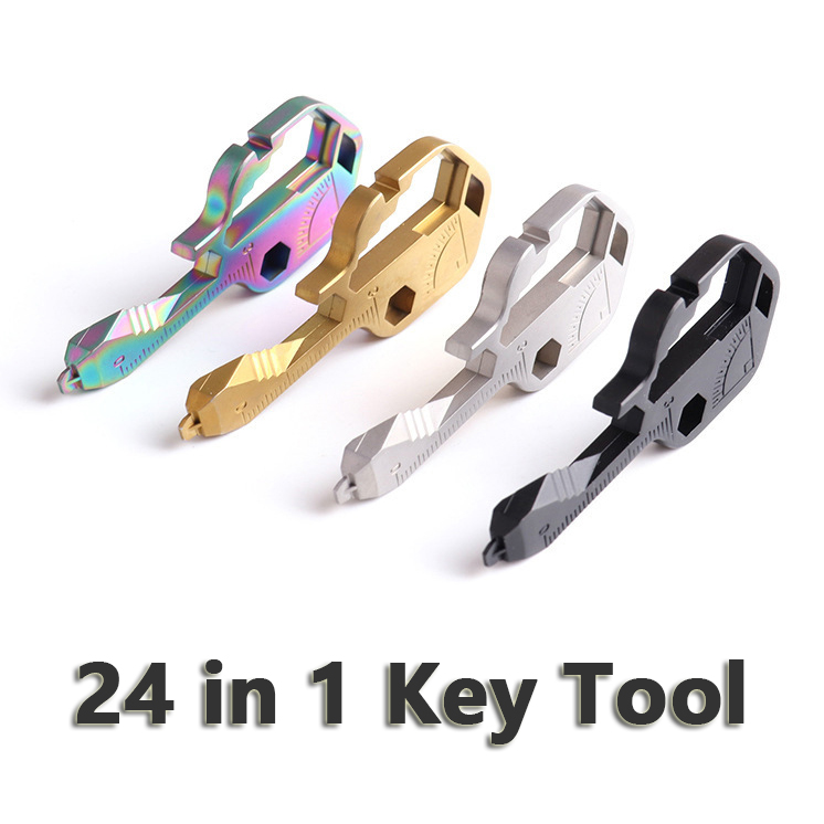 24 In 1 Key Pocket Tool Multi-function Portable Wrench Screwdriver Keychain Gift Tool Bottle Opener Car Outdoor Portable Emergency Tool