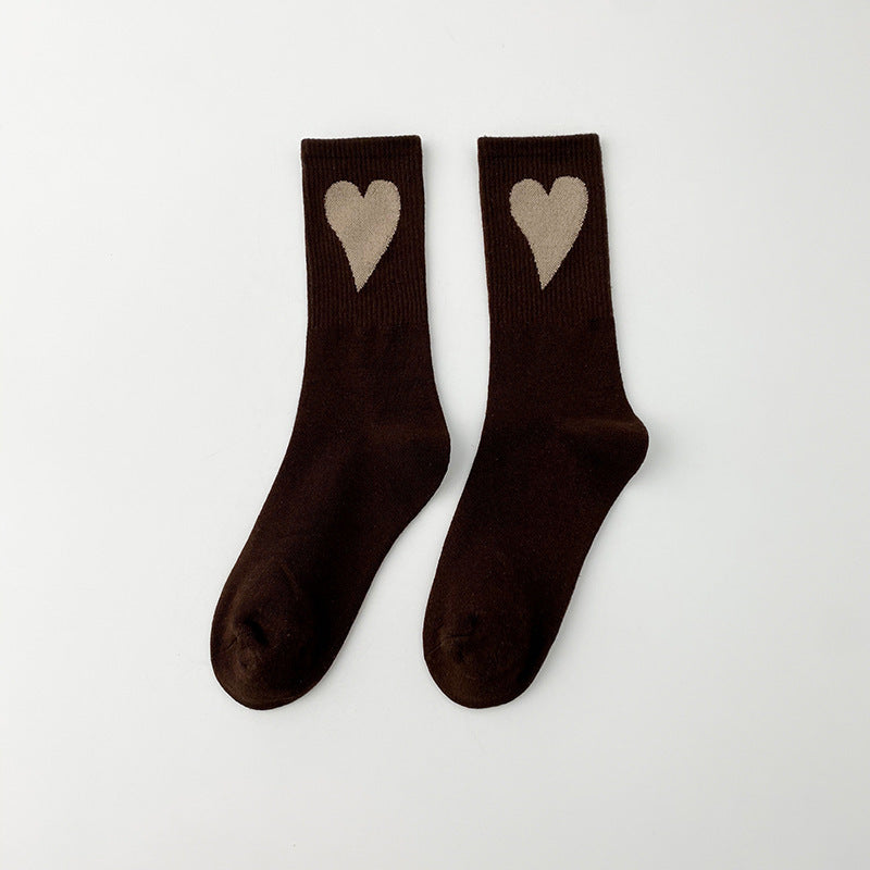 Socks Women's Big Love Medium Tube Macaron Color