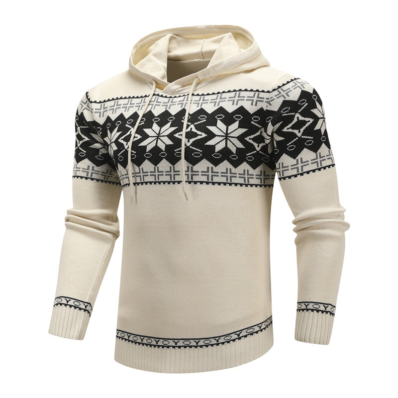 Men Pullover Sweaters Warm Christmas Sweater Fashion Printed Casual Hoodies Knitting